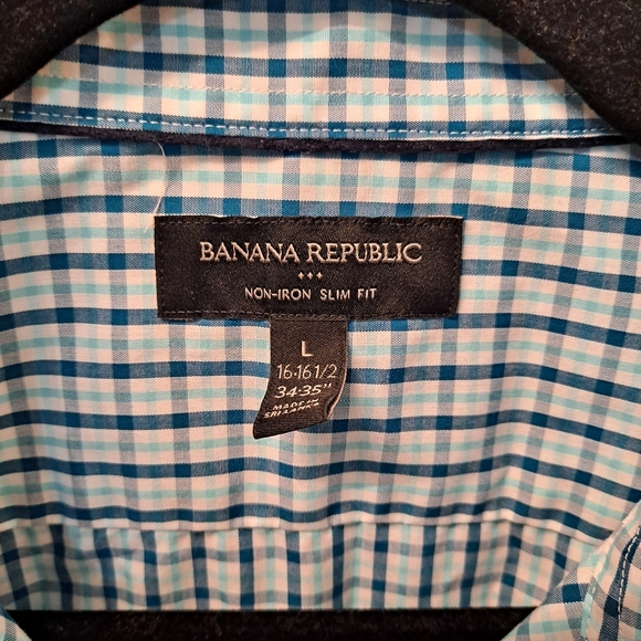 Banana Republic Blue Plaid Button Down Shirt - Picture 4 of 7